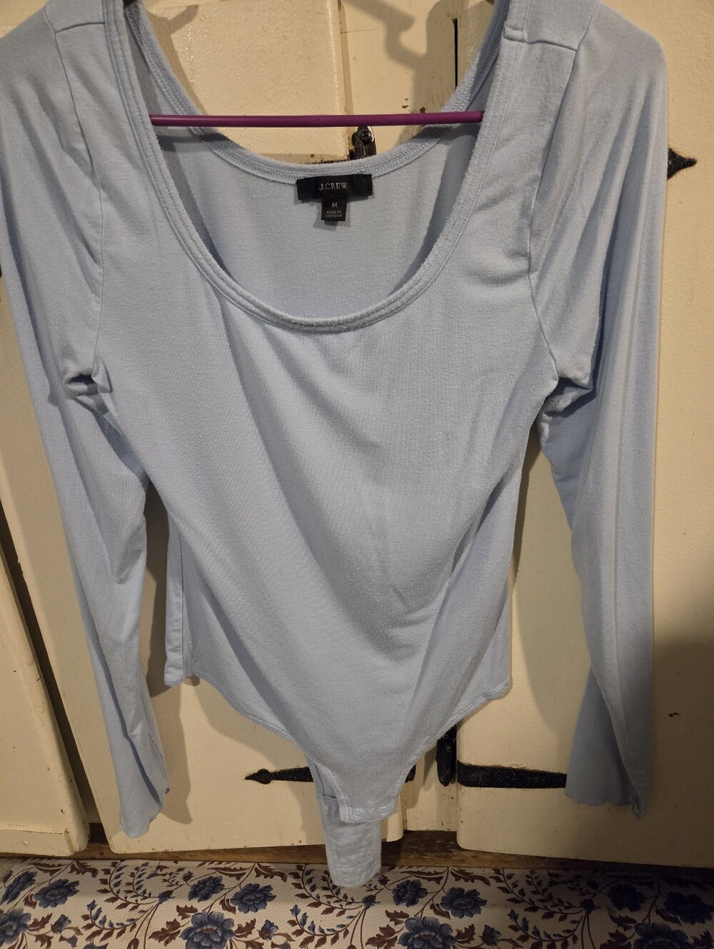 J. Crew Light Blue Long Sleeve Scoop Neck Bodysuit